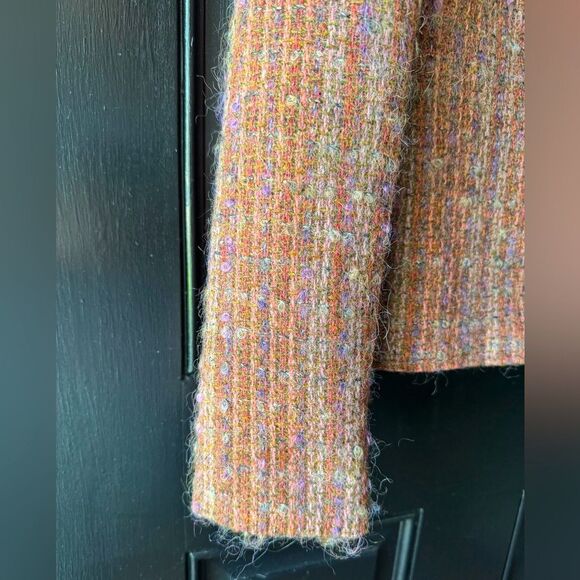 VTG Wool Orange Striped Blazer Jacket Size XS/S - Picture 4 of 14